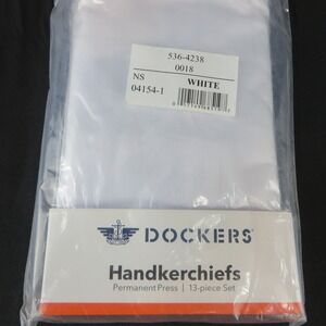 Dockers Mens White Handkerchiefs 13 Piece Set Permanent Press 51DK1718 NEW